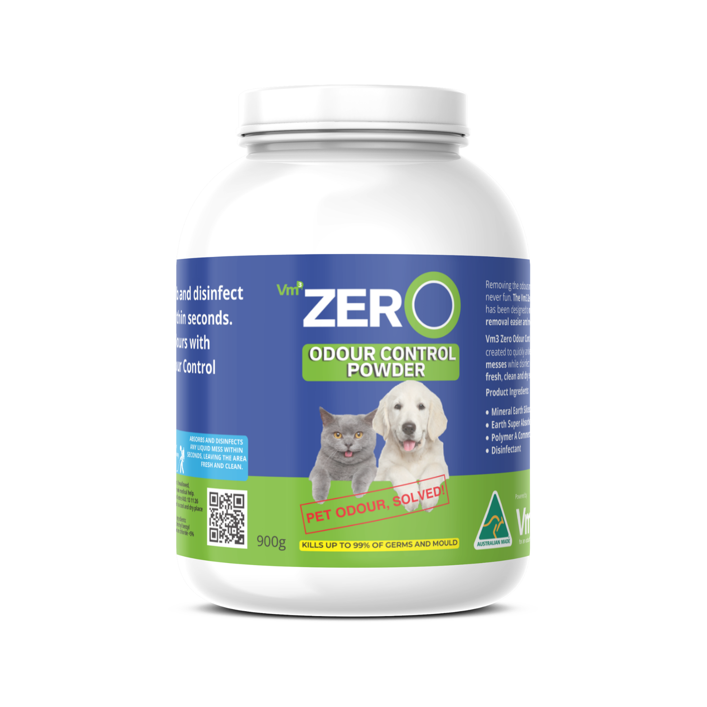 Vm3Zero® Odour Control Powder 900g