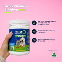 Gentle on family, tough on mess. Natural mineral-based ingredients and essential oils, neutralises odour at the source, Aussie family owned and operated. Use only as directed.