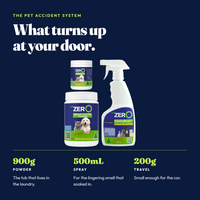 What is in the box: 900g Odour Control Powder, 500mL Odour Control Spray and 200g travel Powder